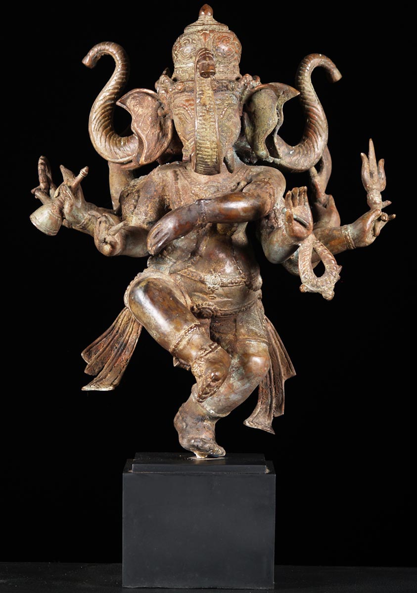 Brass 3 Headed Dancing Ganesh 22"